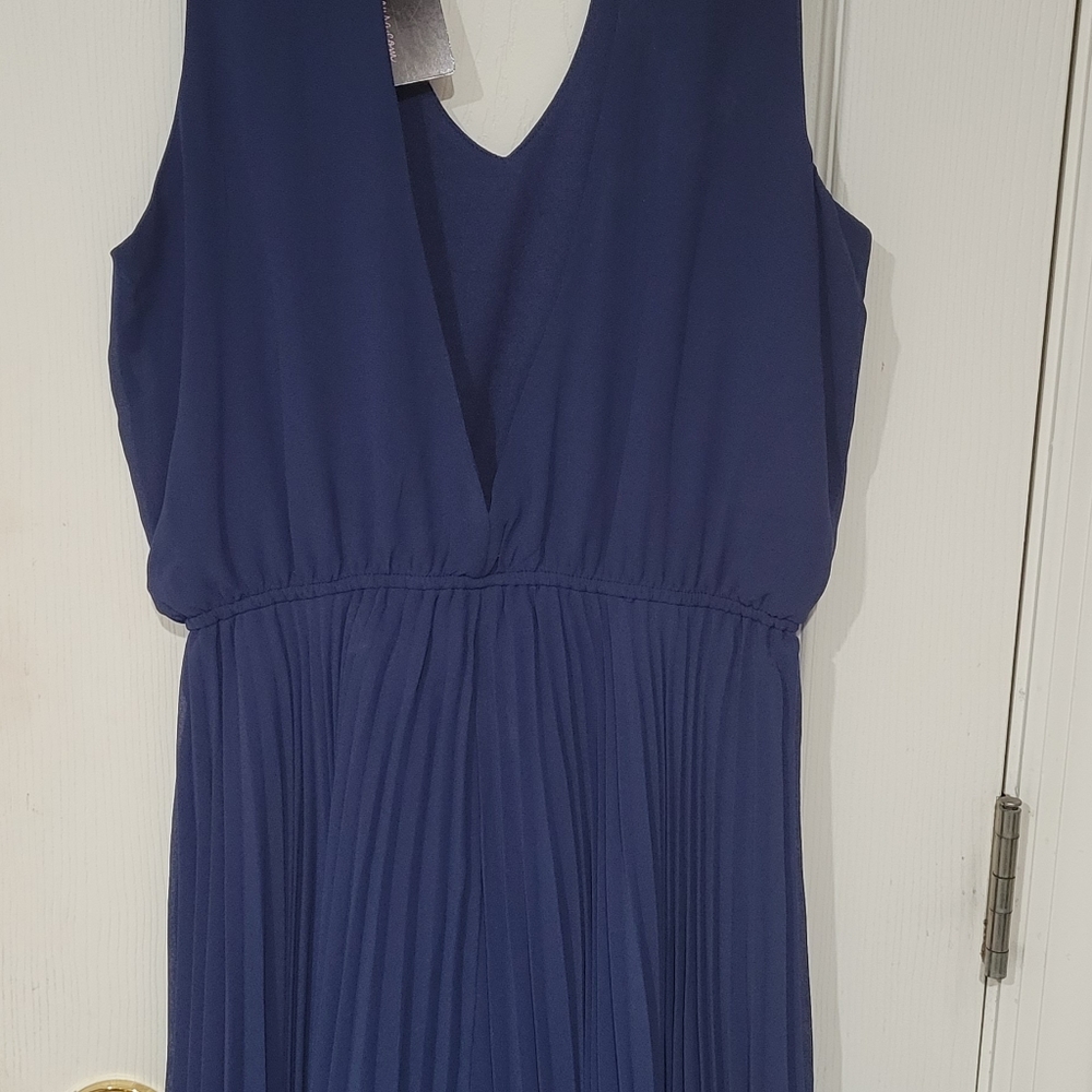 Pleated low cut dress